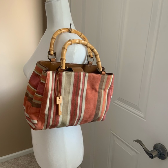 Vintage Fossil Striped Satchel - Picture 3 of 10
